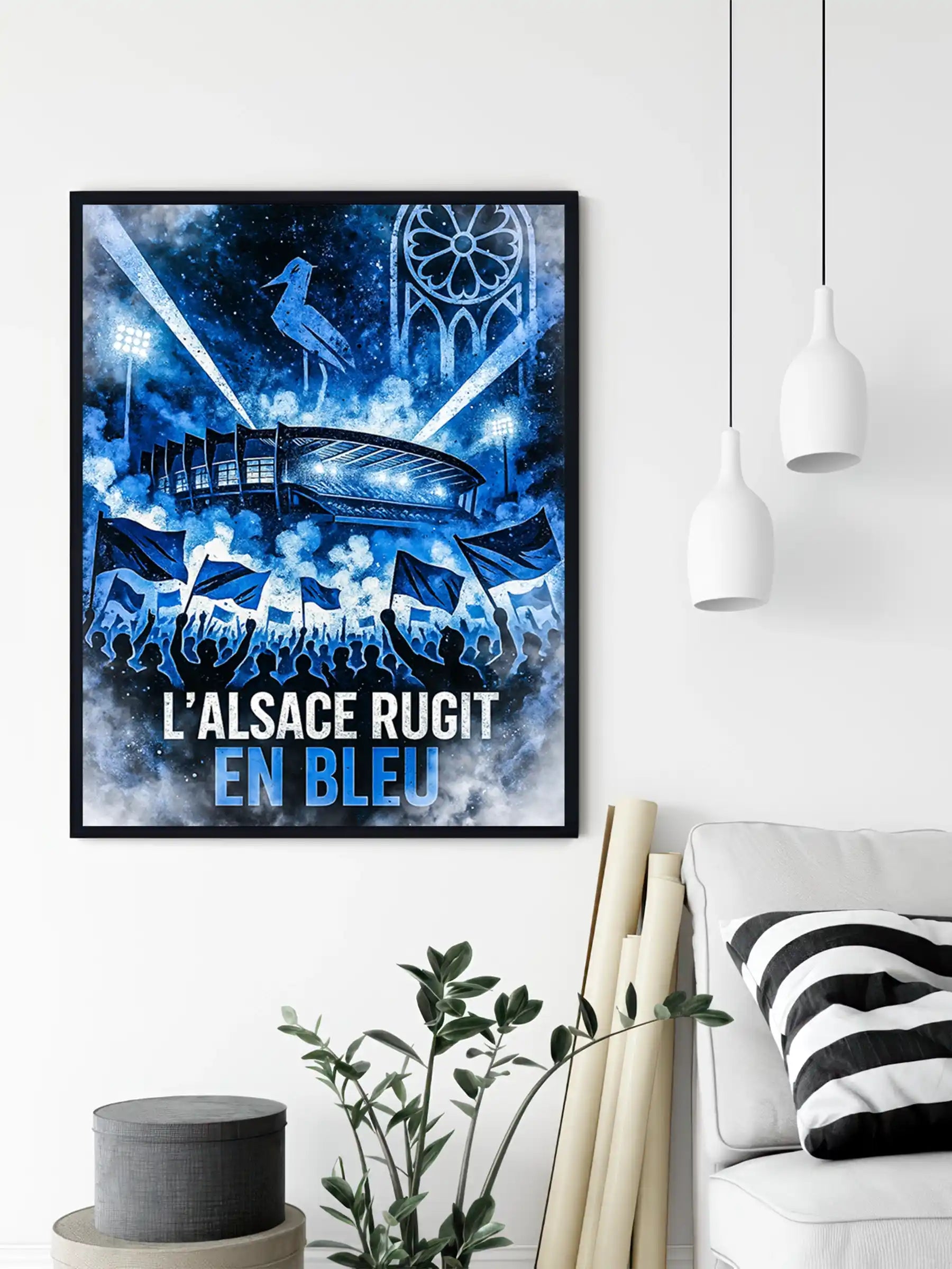 Affiche Supporter Strasbourg – L’Alsace rugit en bleu | Poster Football FastBreak Shop