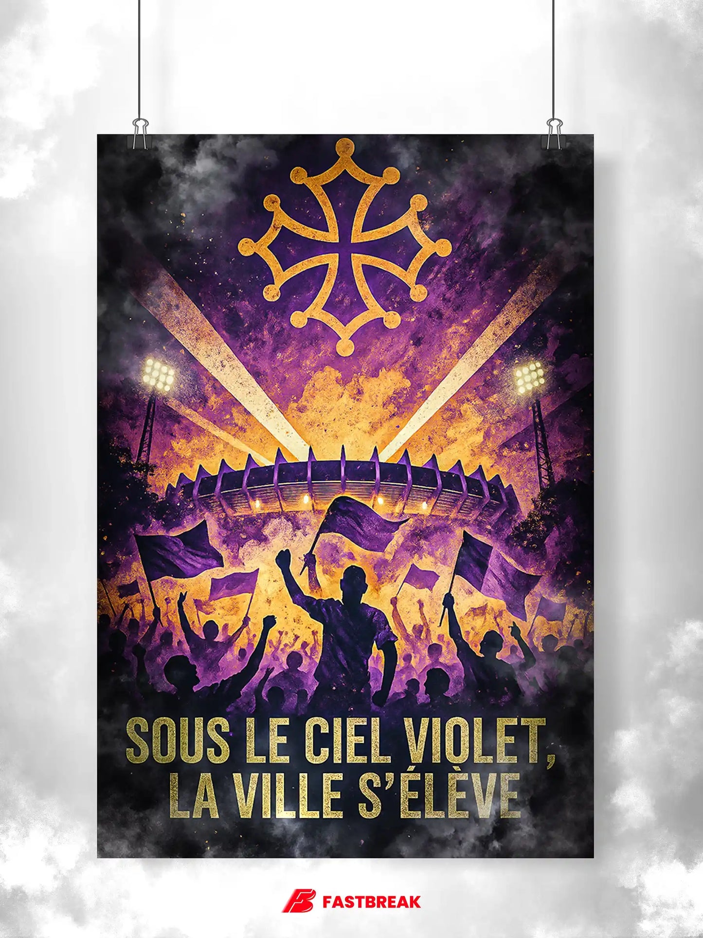 Affiche Supporter Toulouse – Sous le ciel violet | Poster Ambiance Occitane FastBreak Shop