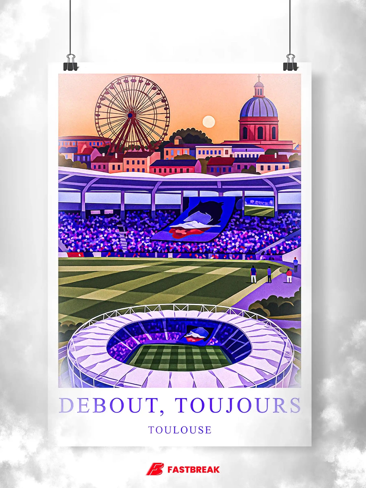 Toulouse – Le Grand Stadium de la Garonne | Affiche Artistique FastBreak FastBreak Shop