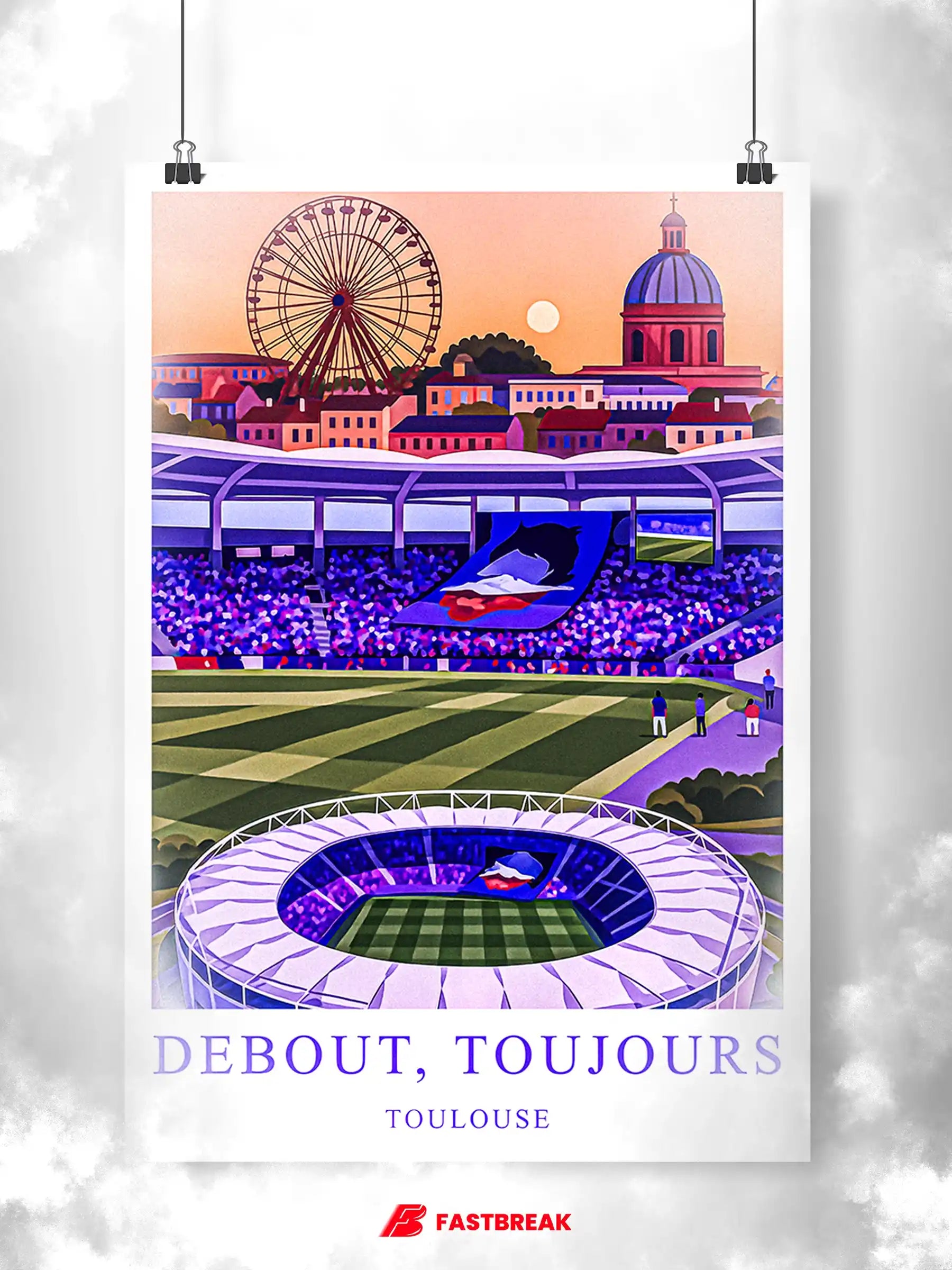Toulouse – Le Grand Stadium de la Garonne | Affiche Artistique FastBreak FastBreak Shop
