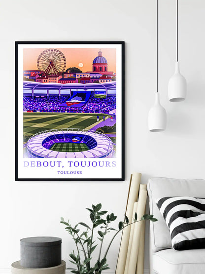 Toulouse – Le Grand Stadium de la Garonne | Affiche Artistique FastBreak FastBreak Shop