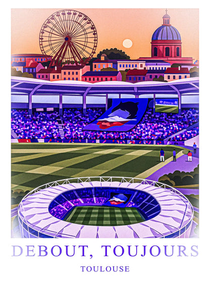 Toulouse – Le Grand Stadium de la Garonne | Affiche Artistique FastBreak FastBreak Shop