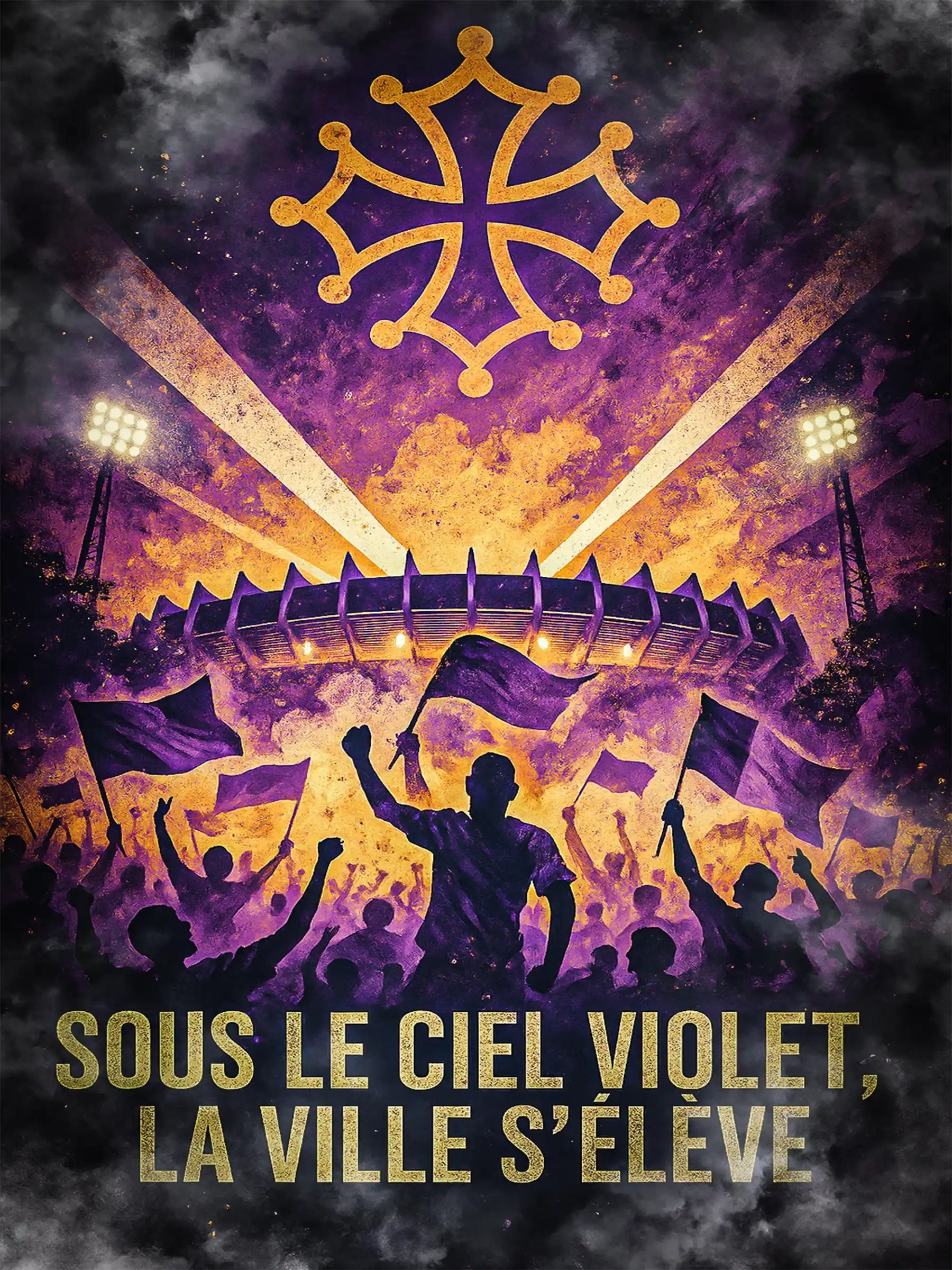 Affiche Supporter Toulouse – Sous le ciel violet | Poster Ambiance Occitane FastBreak Shop