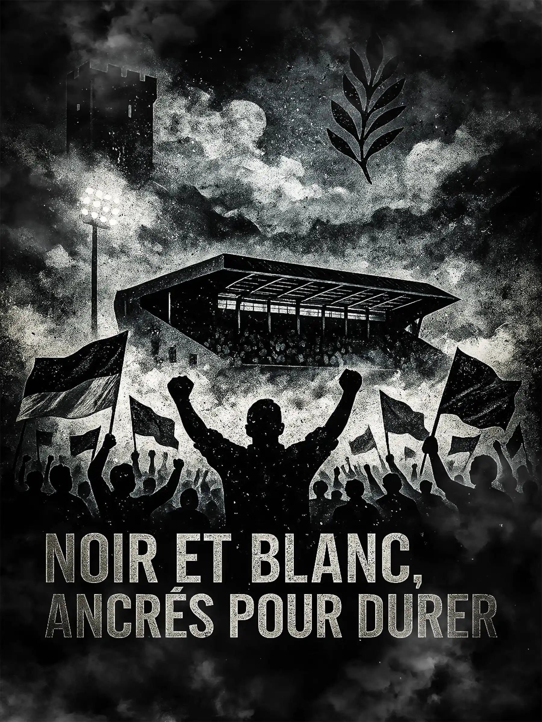 Affiche Supporters Angers – Passion Angevine | Poster Ambiance Noir et Blanc FastBreak Shop