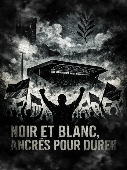 Affiche Supporters Angers – Passion Angevine | Poster Ambiance Noir et Blanc FastBreak Shop