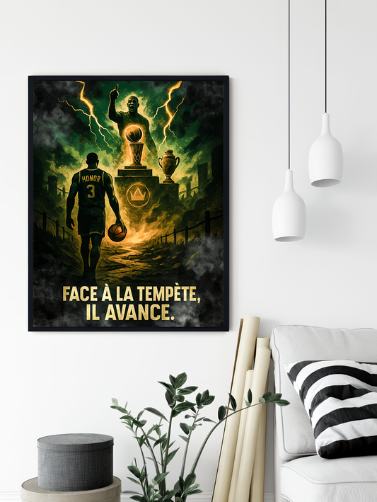 Affiche "Le Stratège" – Le meneur aux portes de la gloire | Poster Basket