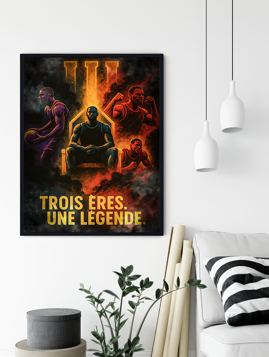 Affiche "L’Héritage du Roi" – Trois villes, une légende | Poster Basket
