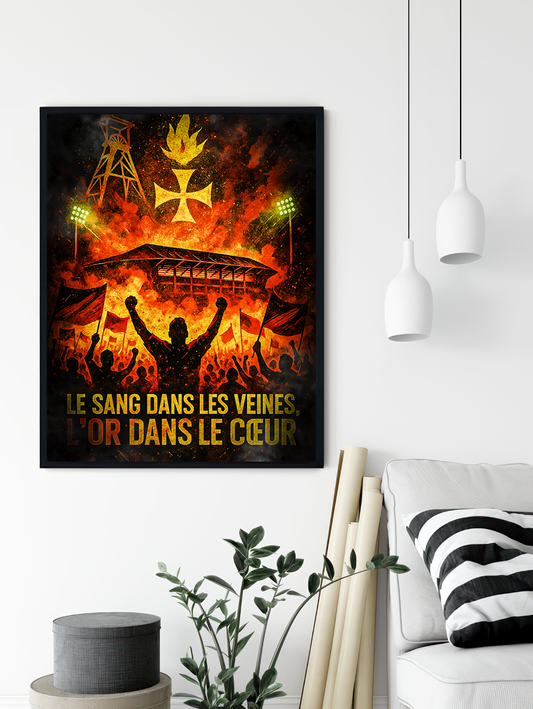 Affiche Supporters Lens – Passion Sang & Or | Poster Football