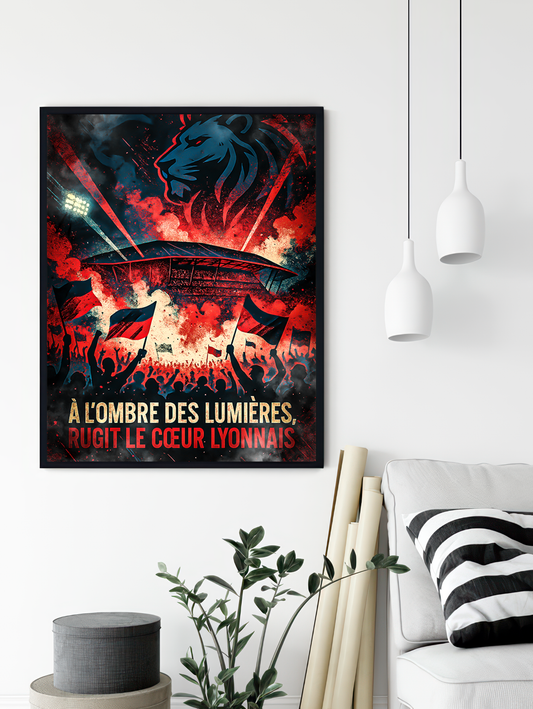 Lyon Supporters Poster – Roar Under the Lights | Football Poster