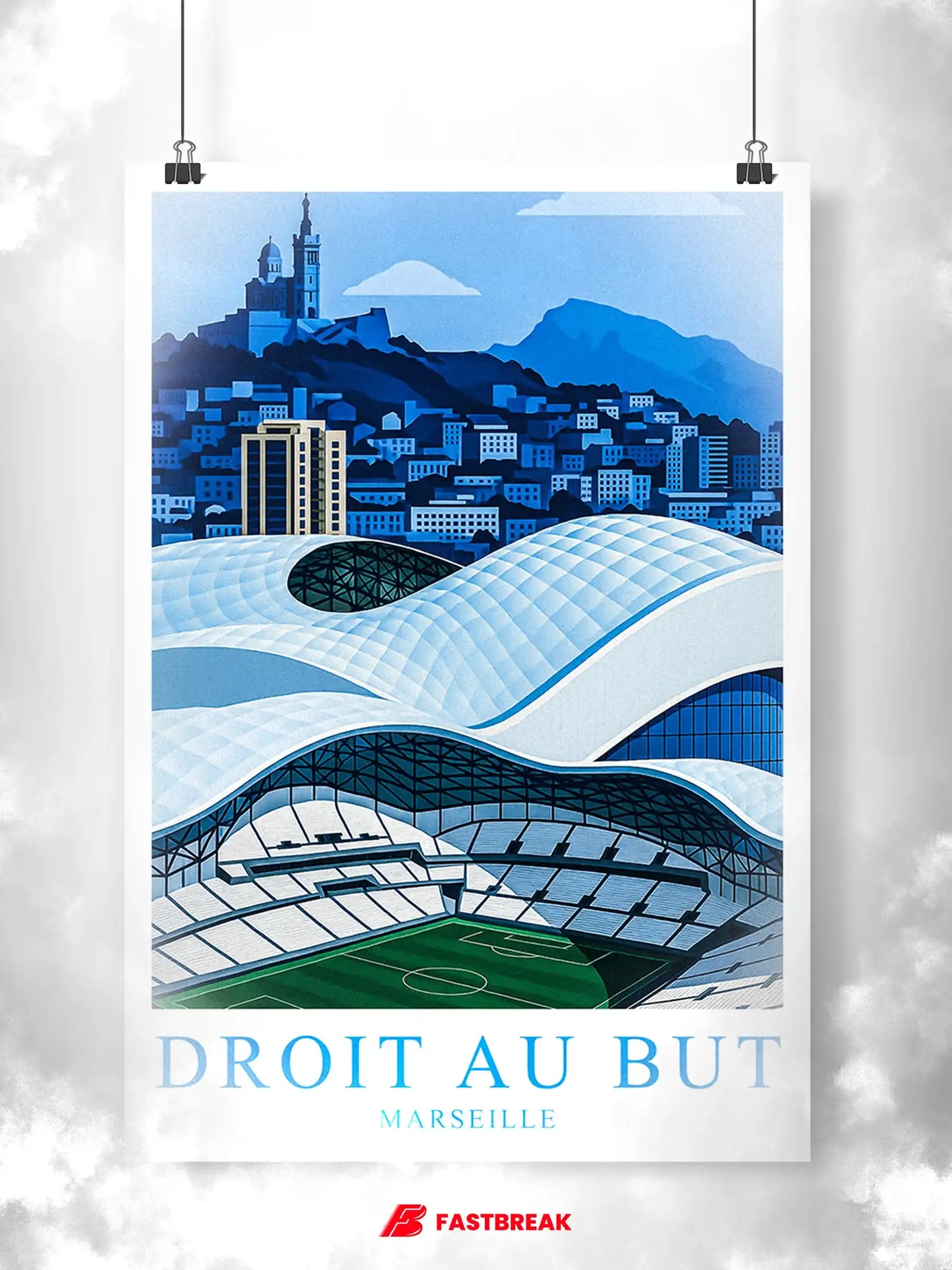 Marseille – Le Stade de la Ville · Affiche Artistique FastBreak FastBreak Shop