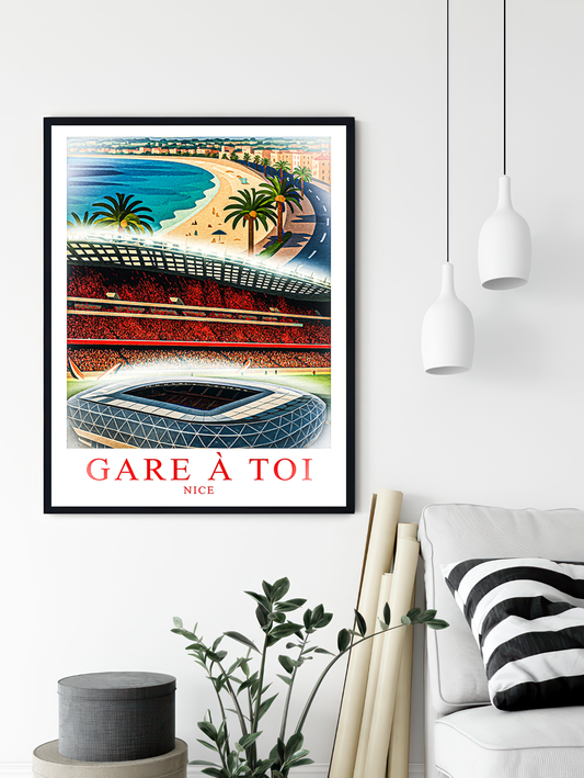 Affiche Supporters Nice – Gare à toi | Poster Football