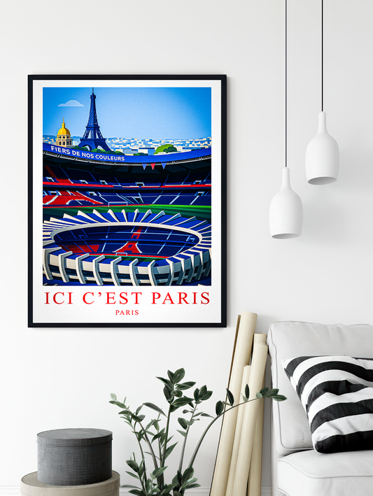 Affiche Supporters Paris – Ici c’est Paris | Poster Football